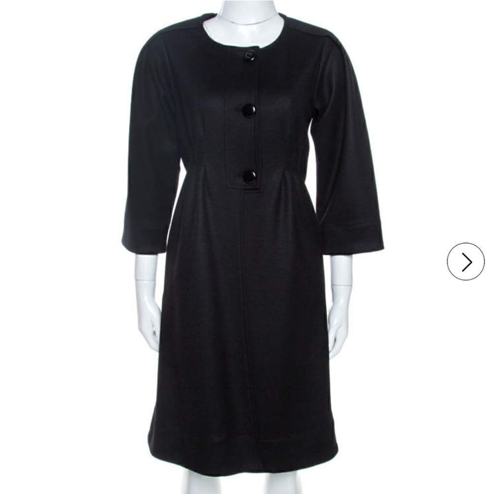 Diane Von Furstenberg Black Wool Dress Coat